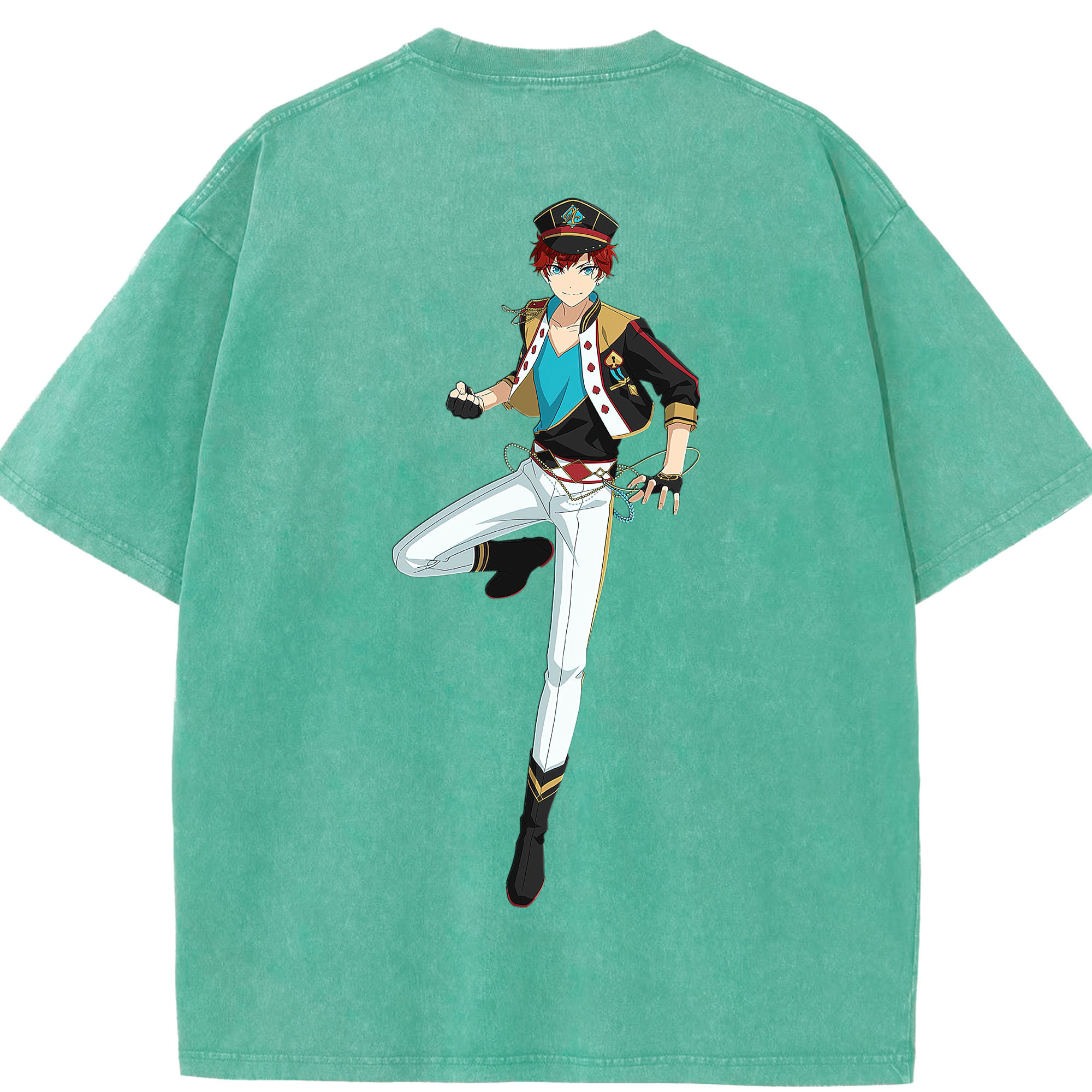 （画像用） あんさんぶるスターズ! Ensemble Stars 綿100% ヴィンテージ風 半袖Tシャツ（背面プリント）